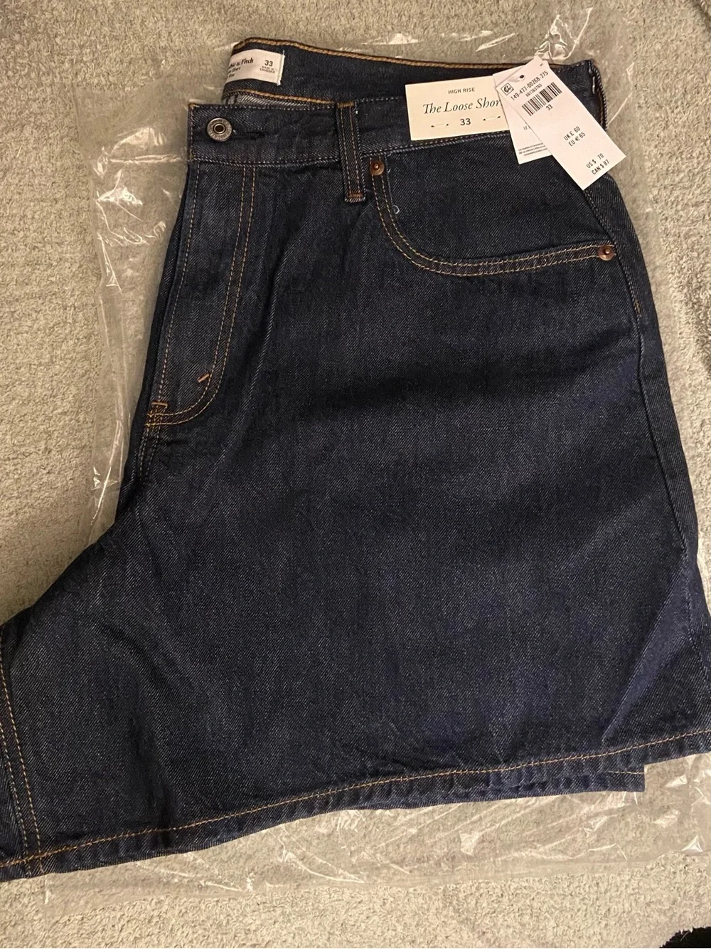 Abercrombie & Fitch High Rise Loose Short size 33 - Picture 1 of 4